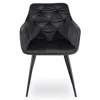 Scaun Maritimo, 57x57x84 cm, Structura Metalica, Catifea Neagra picture - 2