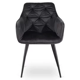 Scaun Maritimo, 57x57x84 cm, Structura Metalica, Catifea Neagra