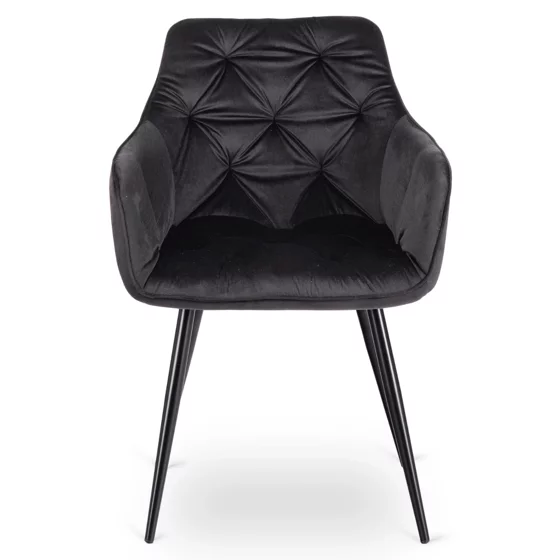 Scaun Maritimo, 57x57x84 cm, Structura Metalica, Catifea Neagra picture - 2