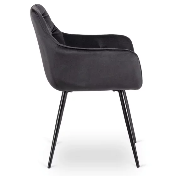 Scaun Maritimo, 57x57x84 cm, Structura Metalica, Catifea Neagra picture - 4