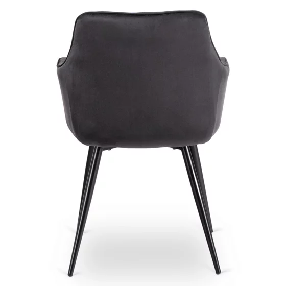 Scaun Maritimo, 57x57x84 cm, Structura Metalica, Catifea Neagra picture - 5
