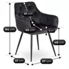 Scaun Maritimo, 57x57x84 cm, Structura Metalica, Catifea Neagra picture - 6