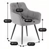 Scaun Maritimo, 57x57x84 cm, Structura Metalica, Stofa Gri picture - 5