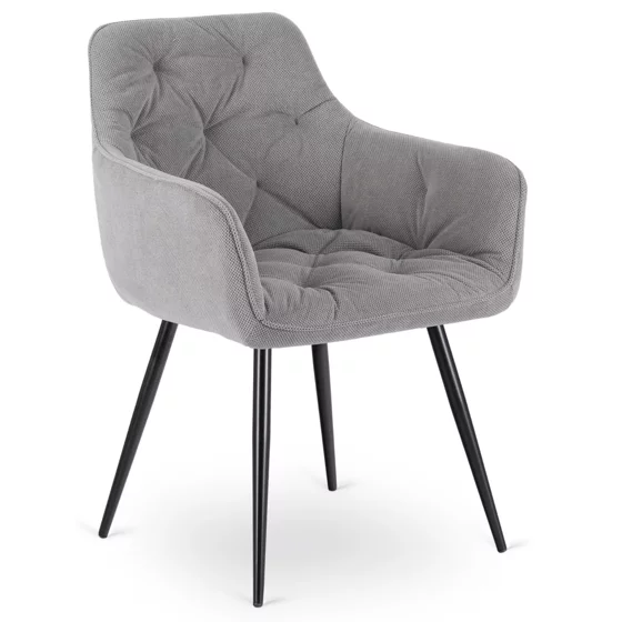 Scaun Maritimo, 57x57x84 cm, Structura Metalica, Stofa Gri picture - 1
