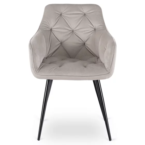 Scaun Maritimo, 57x57x84 cm, Structura Metalica, Catifea Gri picture - 3