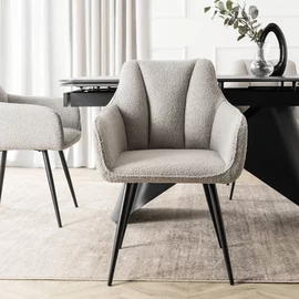 Scaun Narnia, 56x50x85 cm, Structura Metalica, Boucle Gri