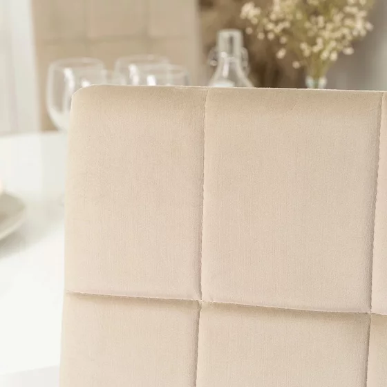 Scaun Noble, 46x48x101 H CM, Structura metalica, Crom/Beige picture - 4