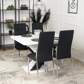 Scaun Noble, 46x48x101 H CM, Structura metalica, Crom/Negru