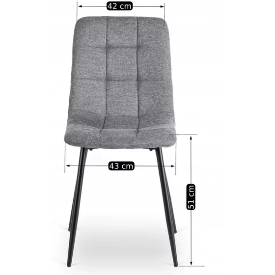 Scaun Popy 2, 43x52x90,5 H CM, Structura metalica, Negru/Gri picture - 9