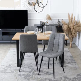 Scaun Popy 2, 43x52x90,5 H CM, Structura metalica, Negru/Gri