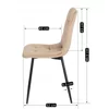 Scaun Popy, 43x52x90,5 H CM, Structura metalica, Catifea Bej picture - 8