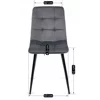 Scaun Popy, 43x52x90,5 H CM, Structura metalica, Catifea Gri picture - 6
