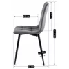 Scaun Popy, 43x52x90,5 H CM, Structura metalica, Catifea Gri picture - 7