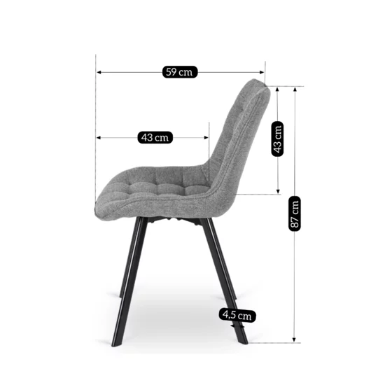 Scaun Rivulus 2, 53x59x87 h cm, Stofa Gri picture - 7