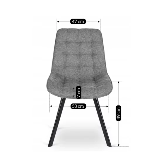 Scaun Rivulus 2, 53x59x87 h cm, Stofa Gri picture - 8
