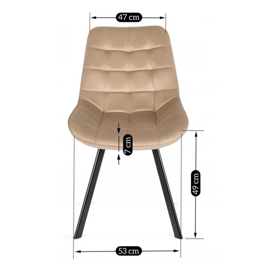 Scaun Rivulus, 53x59x87 h cm, Catifea Beige picture - 7