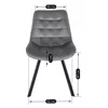Scaun Rivulus, 53x59x87 h cm, Catifea Gri picture - 9