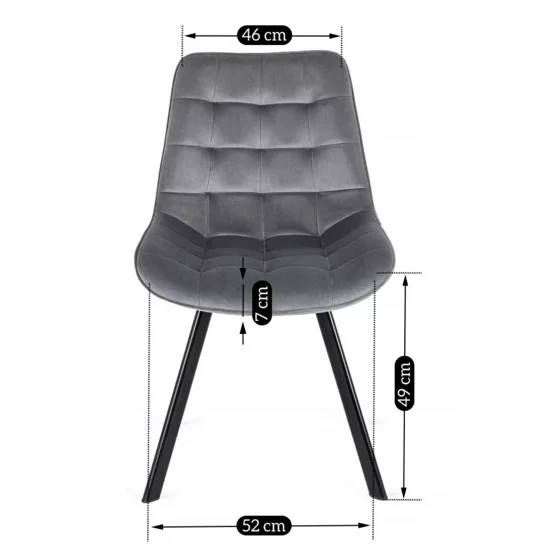 Scaun Rivulus, 53x59x87 h cm, Catifea Gri picture - 9