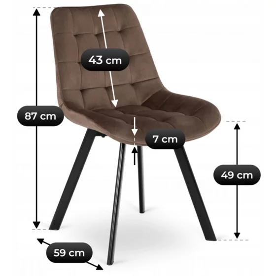 Scaun Rivulus, 53x59x87 h cm, Catifea Maro picture - 7