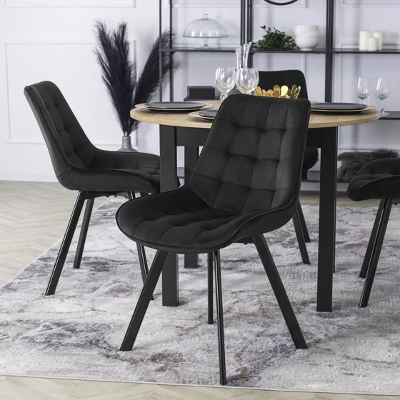 Scaun Rivulus, 53x59x87 h cm, Catifea Neagra picture - 2
