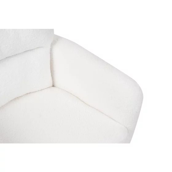 Scaun Rotativ Enzo, 60x60x92 h cm, Stofa tip Boucle, Alb picture - 6