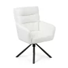 Scaun Rotativ Enzo, 60x60x92 h cm, Stofa tip Boucle, Alb picture - 1