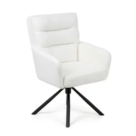 Scaun Rotativ Enzo, 60x60x92 h cm, Stofa, Alb