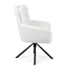 Scaun Rotativ Enzo, 60x60x92 h cm, Stofa tip Boucle, Alb picture - 4