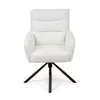 Scaun Rotativ Enzo, 60x60x92 h cm, Stofa tip Boucle, Alb picture - 2