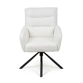 Scaun Rotativ Enzo, 60x60x92 h cm, Stofa, Alb