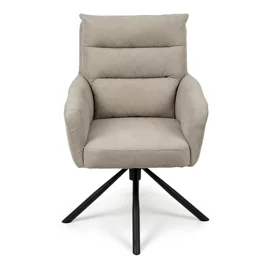 Scaun Rotativ Enzo, 60x60x92 h cm, Stofa, Gri Deshis