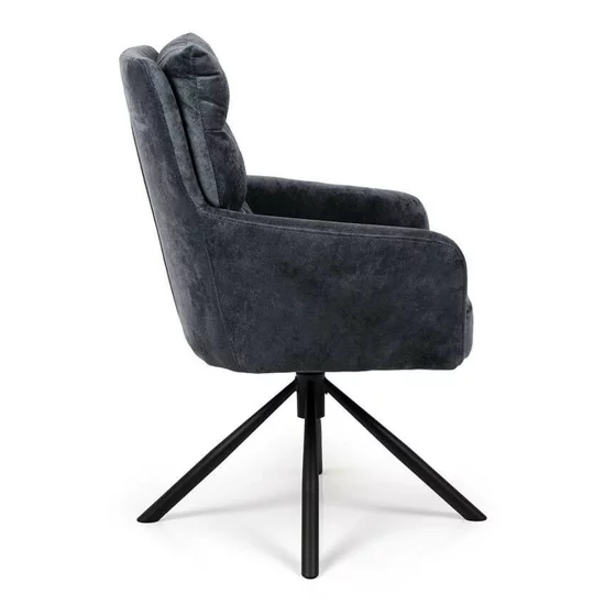 Scaun Rotativ Enzo, 60x60x92 h cm, Stofa, Gri Inchis picture - 4