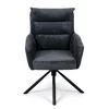 Scaun Rotativ Enzo, 60x60x92 h cm, Stofa, Gri Inchis picture - 2