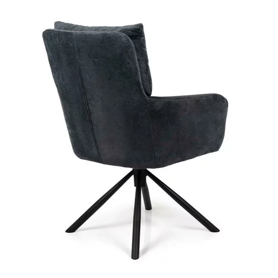 Scaun Rotativ Enzo, 60x60x92 h cm, Stofa, Gri Inchis picture - 3