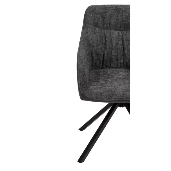 Scaun Rotativ Loren, 54x55x68 h cm, Stofa, Negru/Gri Inchis picture - 5
