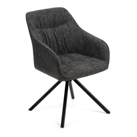 Scaun Rotativ Loren, 54x55x68 h cm, Stofa, Negru/Gri Inchis