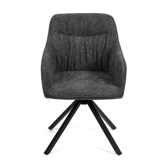 Scaun Rotativ Loren, 54x55x68 h cm, Stofa, Negru/Gri Inchis picture - 8