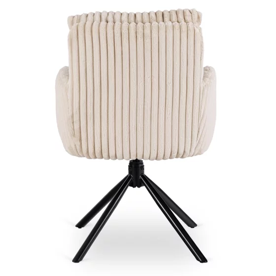 Scaun Rotativ Janeiro, 61x70x90 h cm, Stofa Raita, Beige picture - 7