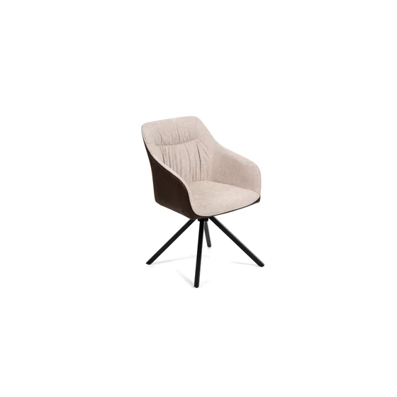 Scaun Rotativ Loren, 54x55x68 h cm, Stofa, Maro/Crem picture - 2
