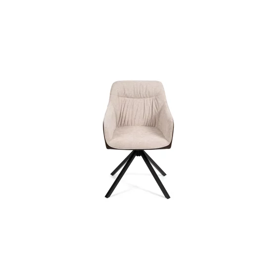 Scaun Rotativ Loren, 54x55x68 h cm, Stofa, Maro/Crem picture - 3
