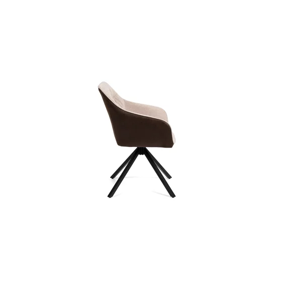 Scaun Rotativ Loren, 54x55x68 h cm, Stofa, Maro/Crem picture - 4