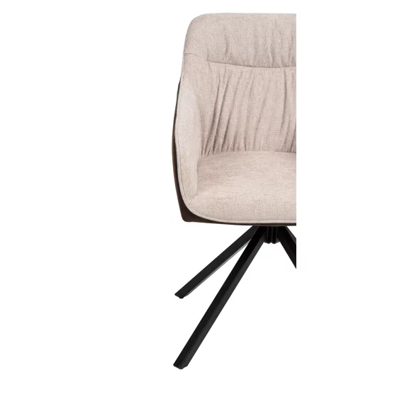 Scaun Rotativ Loren, 54x55x68 h cm, Stofa, Maro/Crem picture - 7