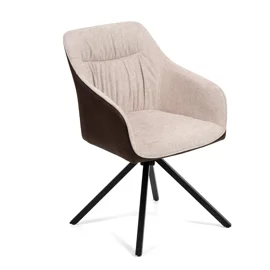Scaun Rotativ Loren, 54x55x68 h cm, Stofa, Maro/Crem
