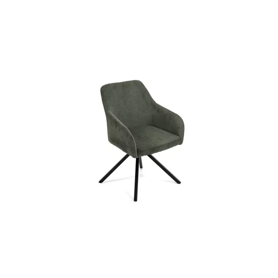 Scaun Rotativ Loren, 54x55x68 h cm, Stofa Raiata, Verde picture - 2