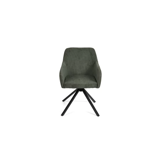 Scaun Rotativ Loren, 54x55x68 h cm, Stofa Raiata, Verde picture - 3