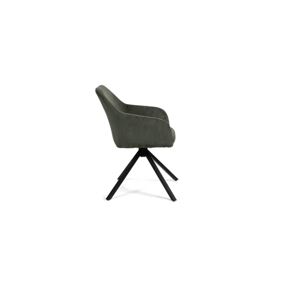 Scaun Rotativ Loren, 54x55x68 h cm, Stofa Raiata, Verde picture - 4