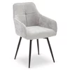 Scaun Rotativ Lotso, 60x60x90 h cm, Structura Metalica, Sezut si Spatar Tapitate cu Stofa Gri picture - 1