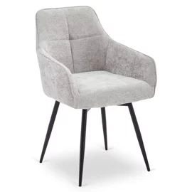 Scaun Rotativ Lotso, 60x60x90 h cm, Structura Metalica, Sezut si Spatar Tapitate cu Stofa Gri