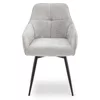 Scaun Rotativ Lotso, 60x60x90 h cm, Structura Metalica, Sezut si Spatar Tapitate cu Stofa Gri picture - 3