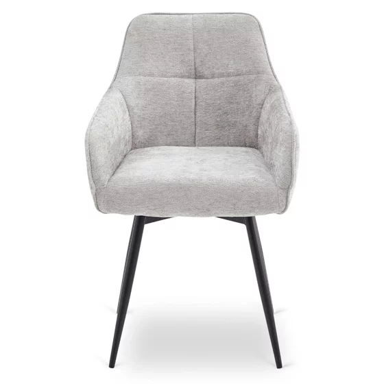 Scaun Rotativ Lotso, 60x60x90 h cm, Structura Metalica, Sezut si Spatar Tapitate cu Stofa Gri picture - 3